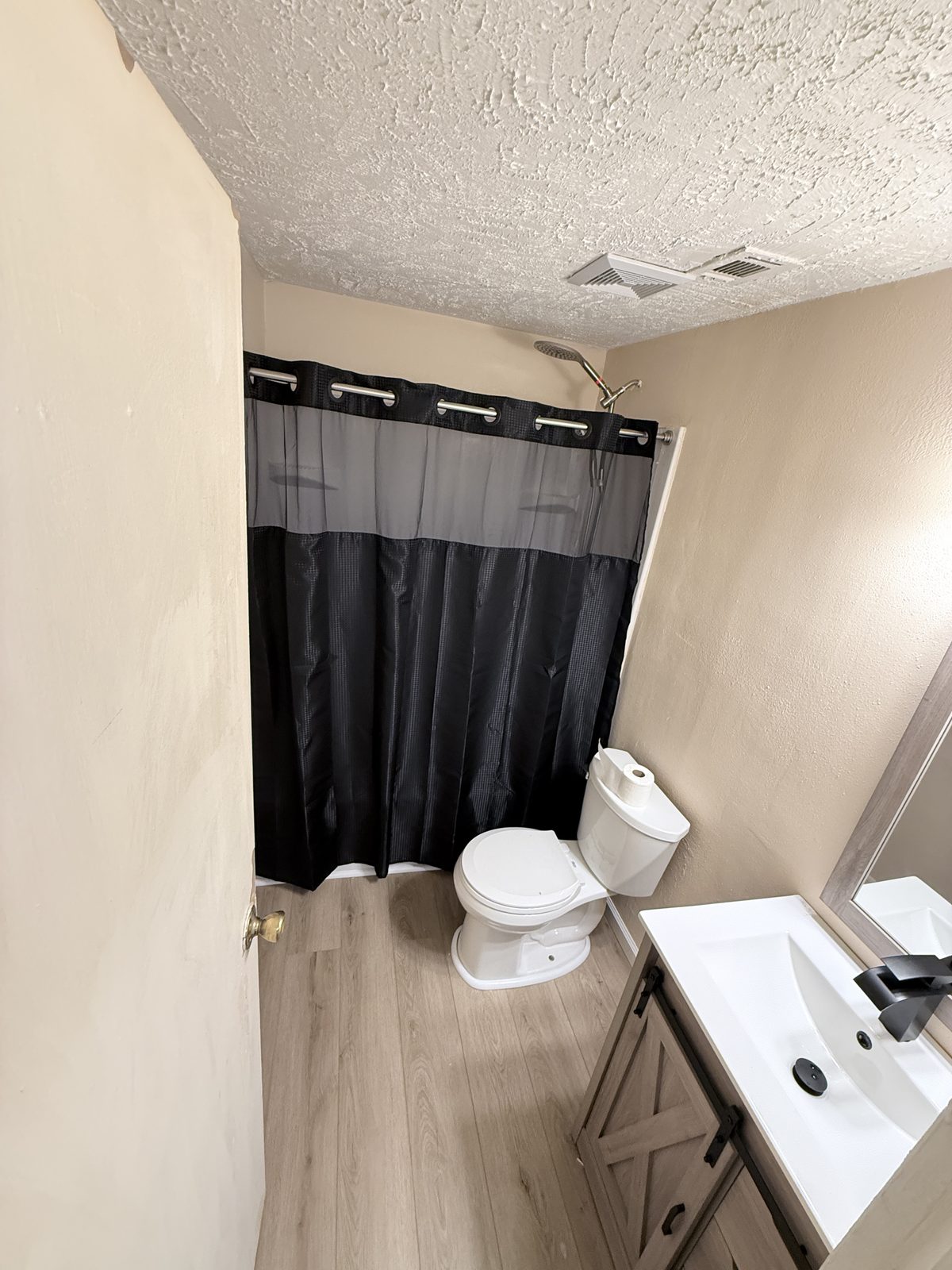 Clean finished bathroom after restoration