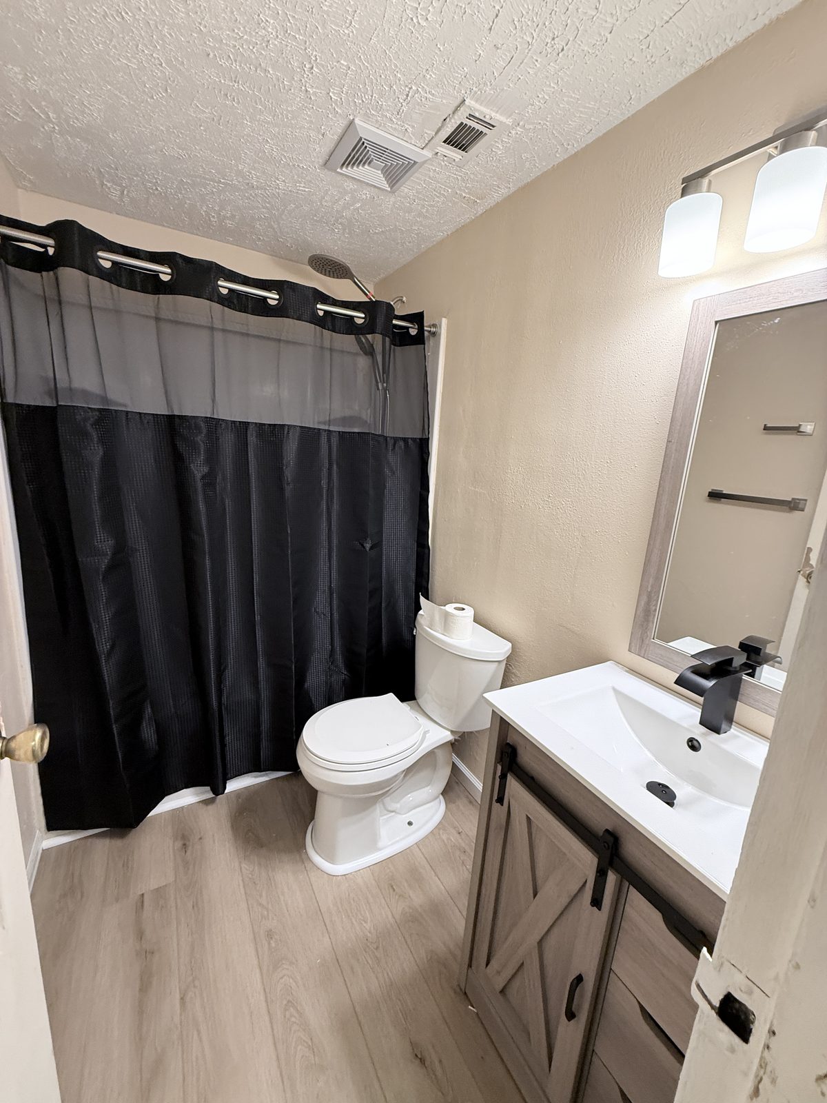 Clean finished bathroom after restoration